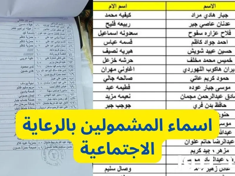 رابط مظلتي spa.gov.iq كشوفات أسماء المشمولين فى الوجبة الأخيرة 2024 بالرعاية الإجتماعية فى العراق